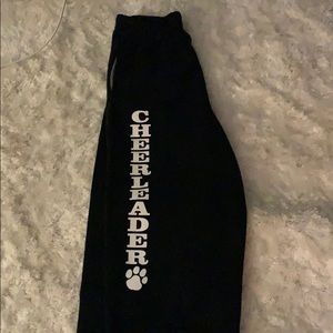 Cheerleader sweatpants!